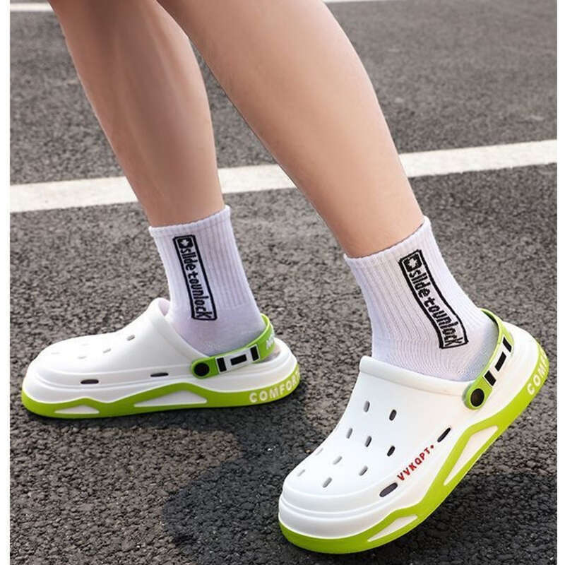 Thick Bottom Perforated Shoes Men's Summer 2025 New Beach Toe Sandals Men's_voghion.com