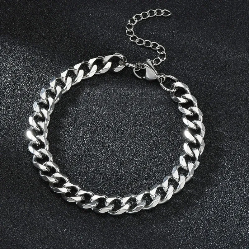 Edelstahl Cuban Link Armband Für Herren Im Punk Stil_voghion.com