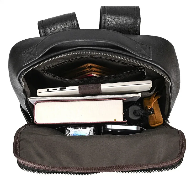 Vintage Mens Crazy Horse Leather genuine leather Retro Rucksack Large Classic Travel Backpack Big laptop computer bag_voghion.com