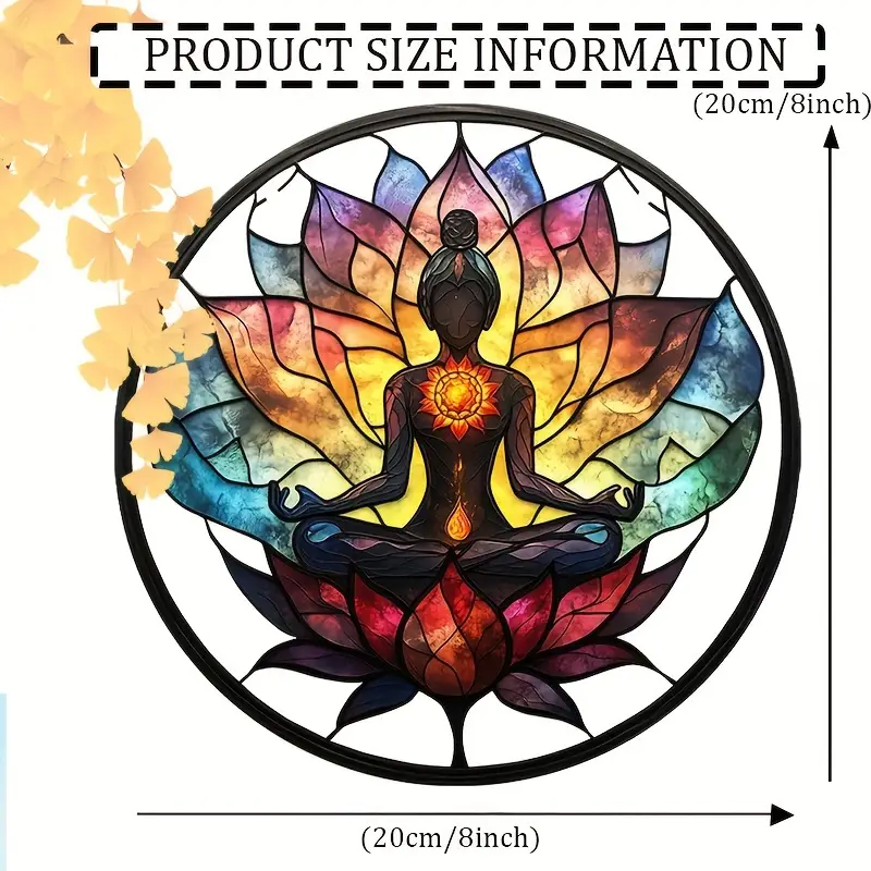 Lotus Meditation Suncatcher - 8" Stained Acrylic Mandala. Serene Decor For Yoga Space Or As A Spiritual Gift._voghion.com