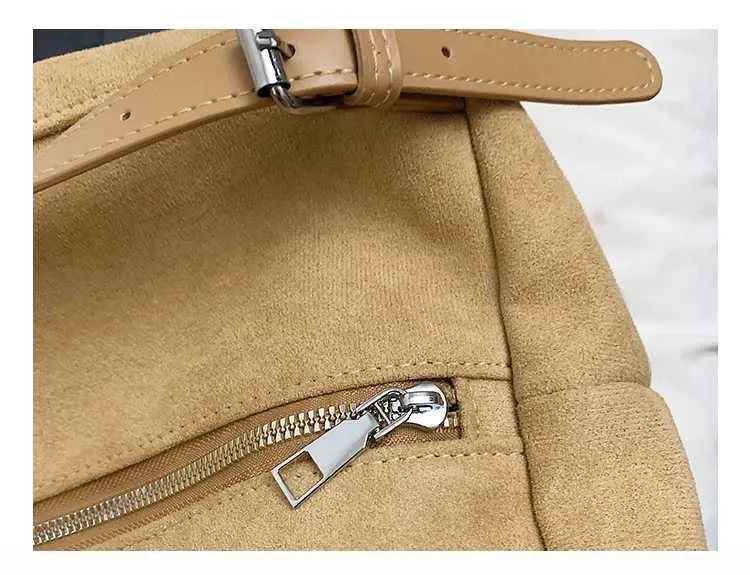 Camurça para mulheres bolsas sólidas grande capacidade crossbody bolsas femininas casuais bolsa de ombro macia pacotes de armazenamento de viagem C241212_voghion.com