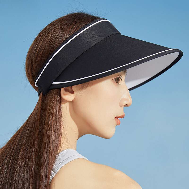 Sombrero de verano para mujer con ala ancha, parte superior hueca, antiultravioleta, protección facial_voghion.com