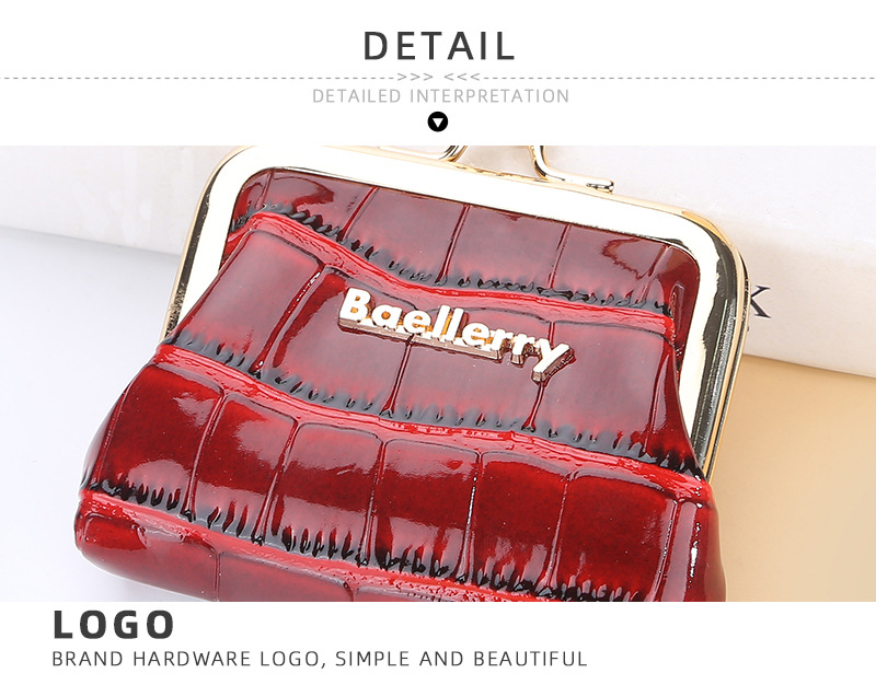 Nuovo modello di coccodrillo borsa moda lucida portafogli in pelle PU borse retrò con clip in metallo per le donne 2024 portamonete_voghion.com