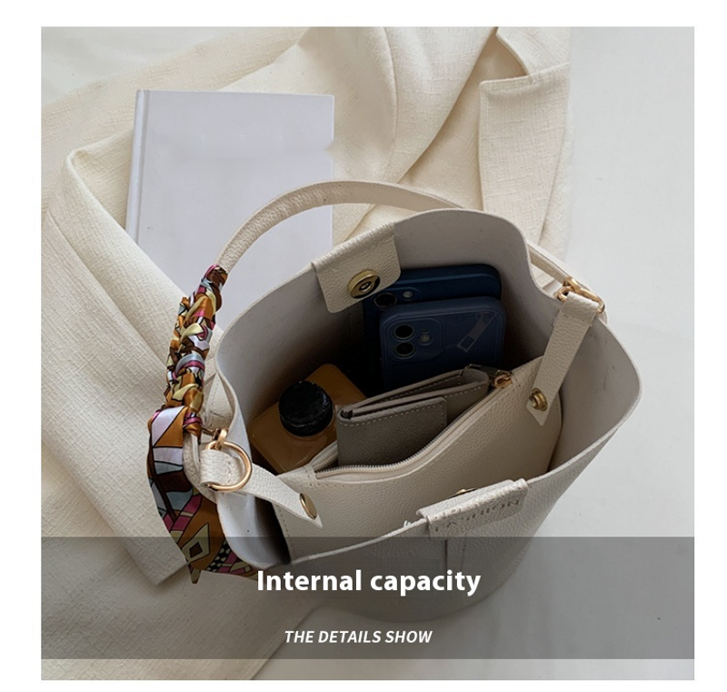 Nuovo per le donne alla moda e di alta qualità sciarpa di seta semplice borsa a tracolla secchiello tenuta a mano_voghion.com