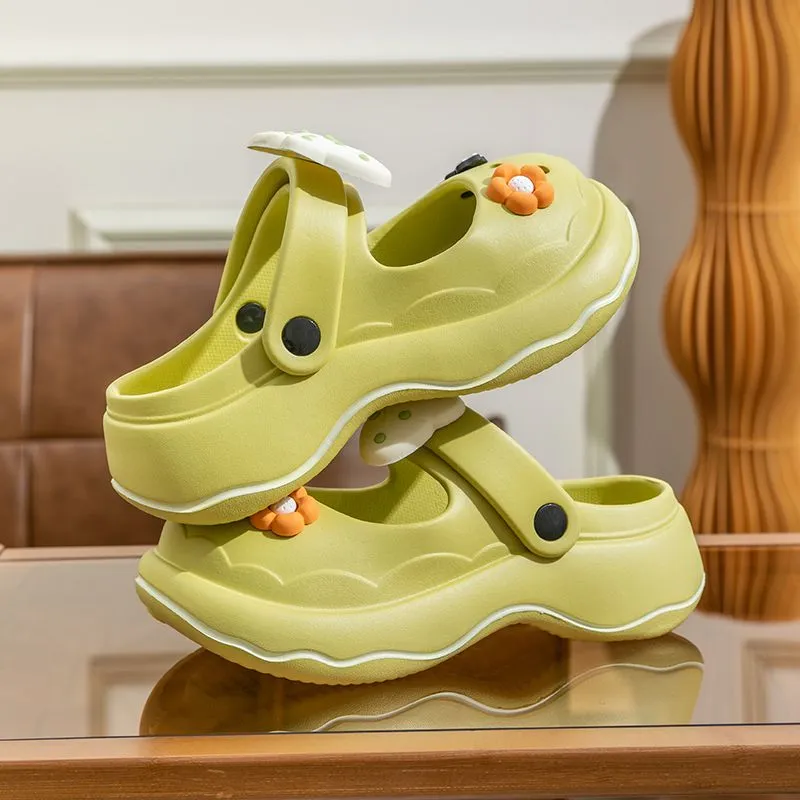  Summr Slipprs Thick Bottom Hom Slids Womn Fun EVA Hollow Outdoor Sandals Fmal Bach Anti-skid Platform_voghion.com