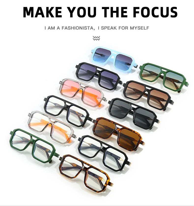 New Square Pilot Sunglasses Women Men Retro Shades Brand Female Sun Glasses Vintage Fashion Oculos De Sol Feminino UV400_voghion.com