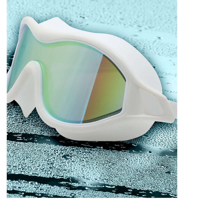 Adult Large Frame Electroplated High-definition Swimming Silicone Goggles, Waterproof, Anti Fog, Plated Color Goggles_voghion.com