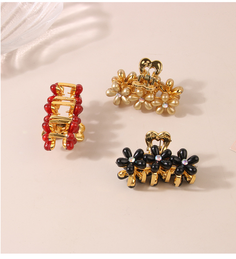 Haarschmuck für Damen, Strass, Perlen, Blumenclip, mittelgroße Haarnadel, Haarkralle, Hinterkopf, Haifisch-Clip, Haarschmuck für Damen_voghion.com