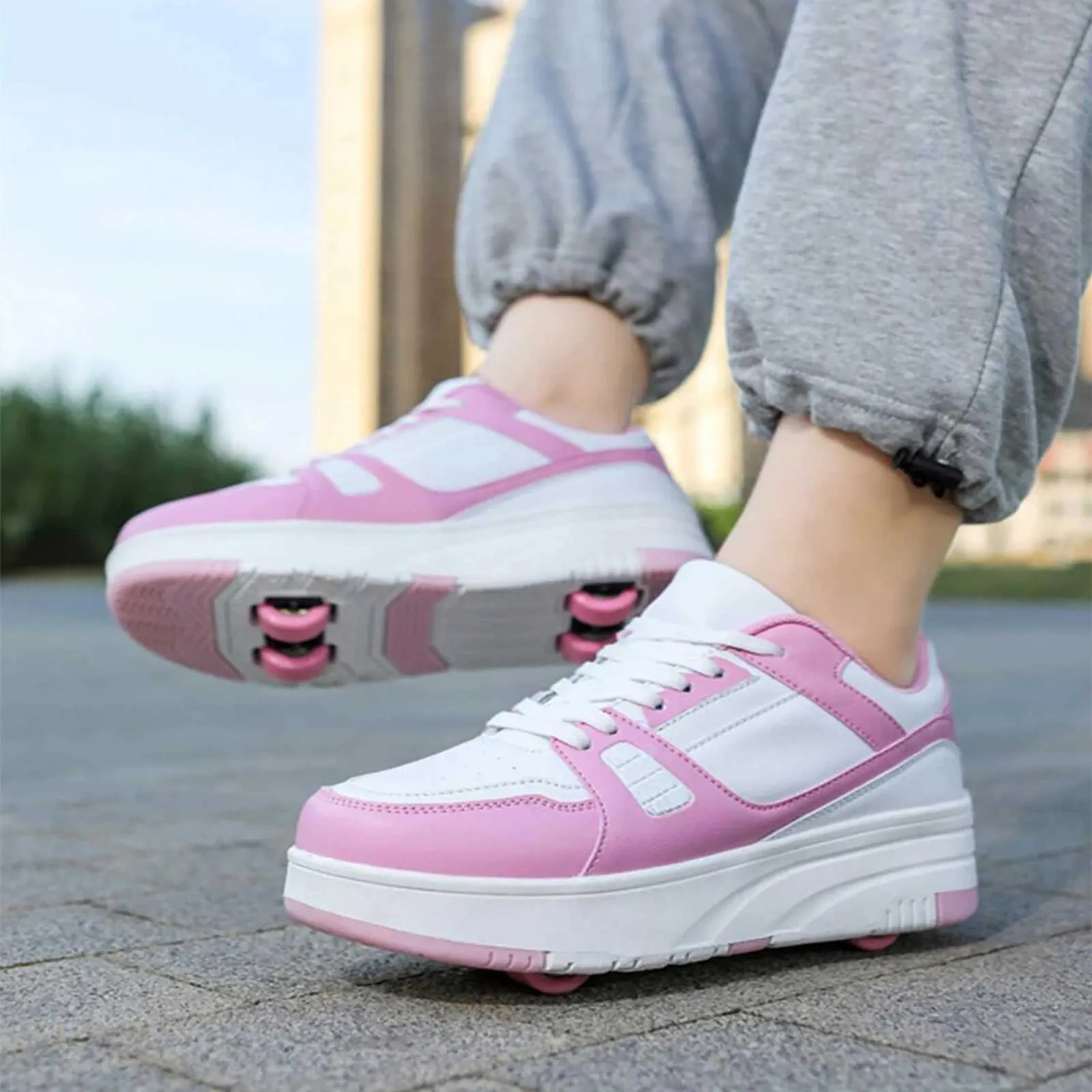 Ine Skates Roller Skate Snickers With Wheels Children Rollerskates Fashion Outdoor Sports Shoes Girls Boys Gifts For s_voghion.com