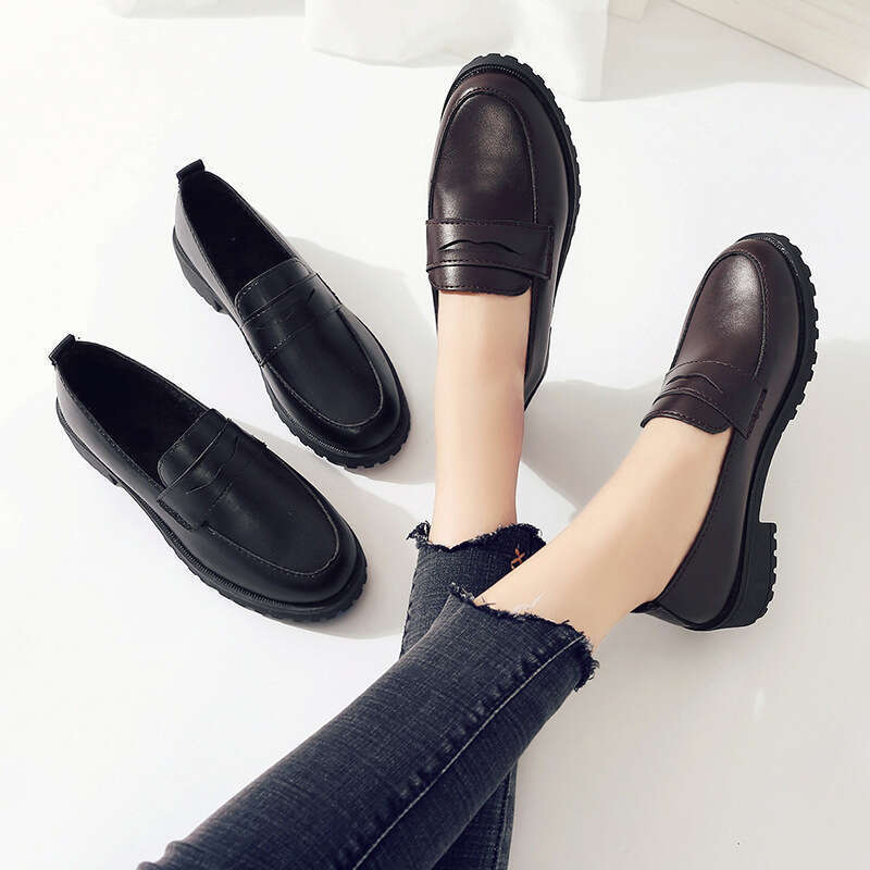 Women's Loafers Casual Leather Shoes With Thick Sole For Comfort_voghion.com