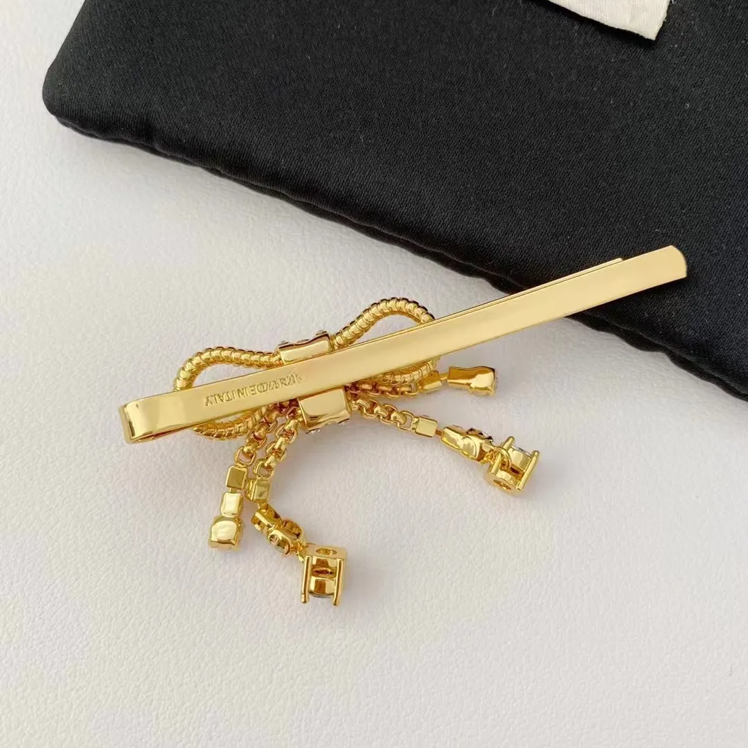 brand Classic designer hairclip bling Crystal shine diamond bow clip fashion women hair Clips Barrettes bowknot_voghion.com