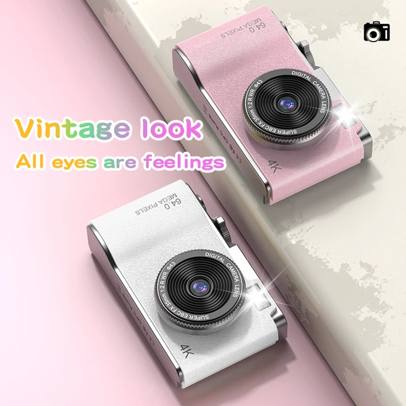 64 MP HD 1080P Aparat cyfrowy dla początkujących uczniów Ekran 2,4 cala z 16-krotnym zoomem Podwójny aparat przedni i tylny dla dzieci i dorosłych Prezent_voghion.com