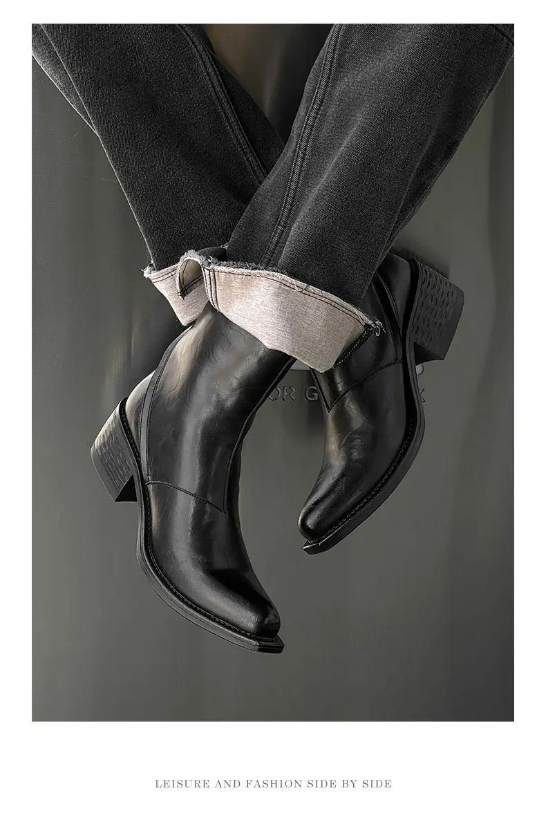 Botas de combate para hombre antideslizantes deporte plataforma_voghion.com