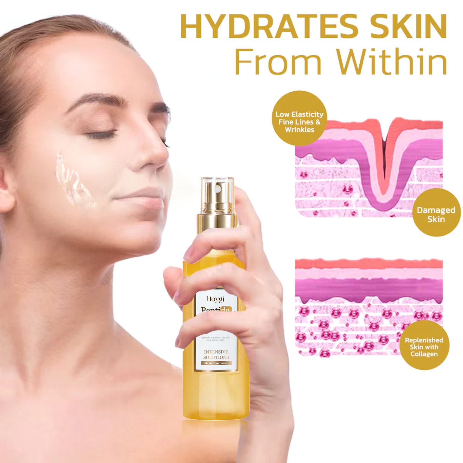 Hoygi Anti-âge pour estomper la peau terne, éclaircir, hydrater, hydrater et anti-âge essence de soin de la peau_voghion.com