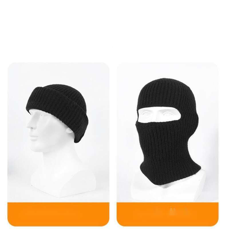 autumn And Winter Knitted Outdoor Thick Cycing Warm Mask, Men's Doube-ayer Skiing Dua-use Cod Hat, New_voghion.com