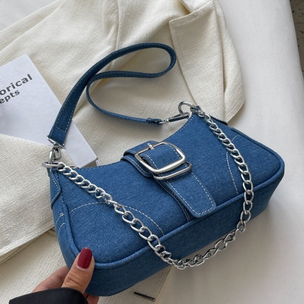 Senior Feeling Canvas Small Bag Women's Bag Fashion Chain Crossbody Bag Shoulder Underarm Bag