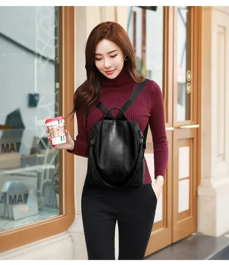 für Damen Große Kapazität Mamatasche Vielseitiger modischer lässiger Rucksack aus weichem Leder 240820_voghion.com