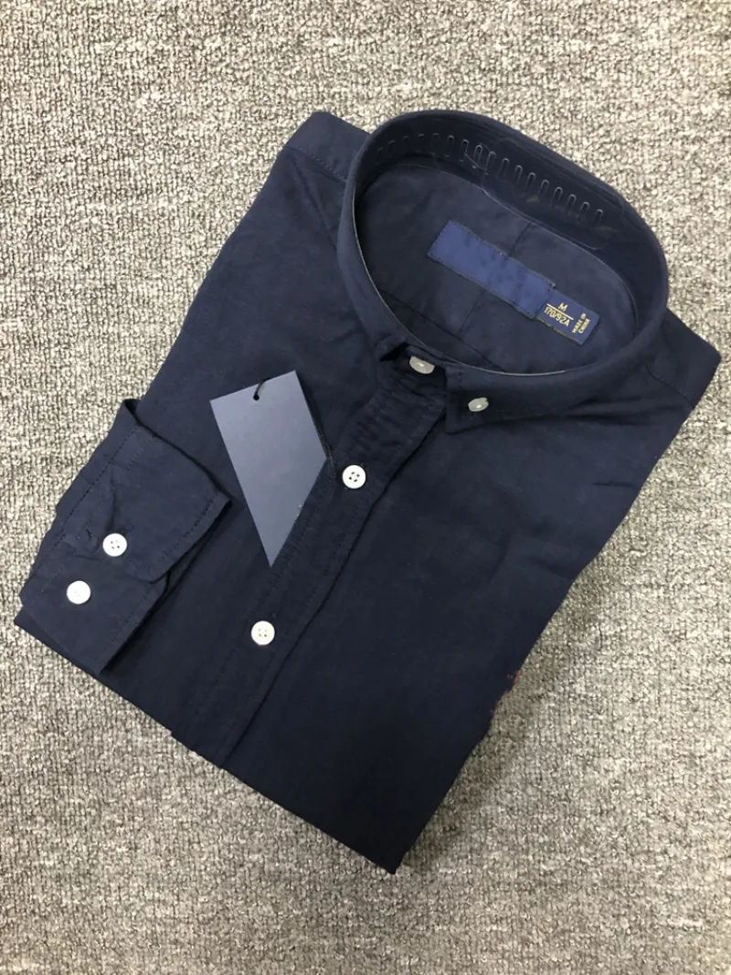 2024 Mens Shirts polo Small horse quality en Embroidery blouse Long Sleeve Solid Color Slim Fit Casual Business clothing_voghion.com