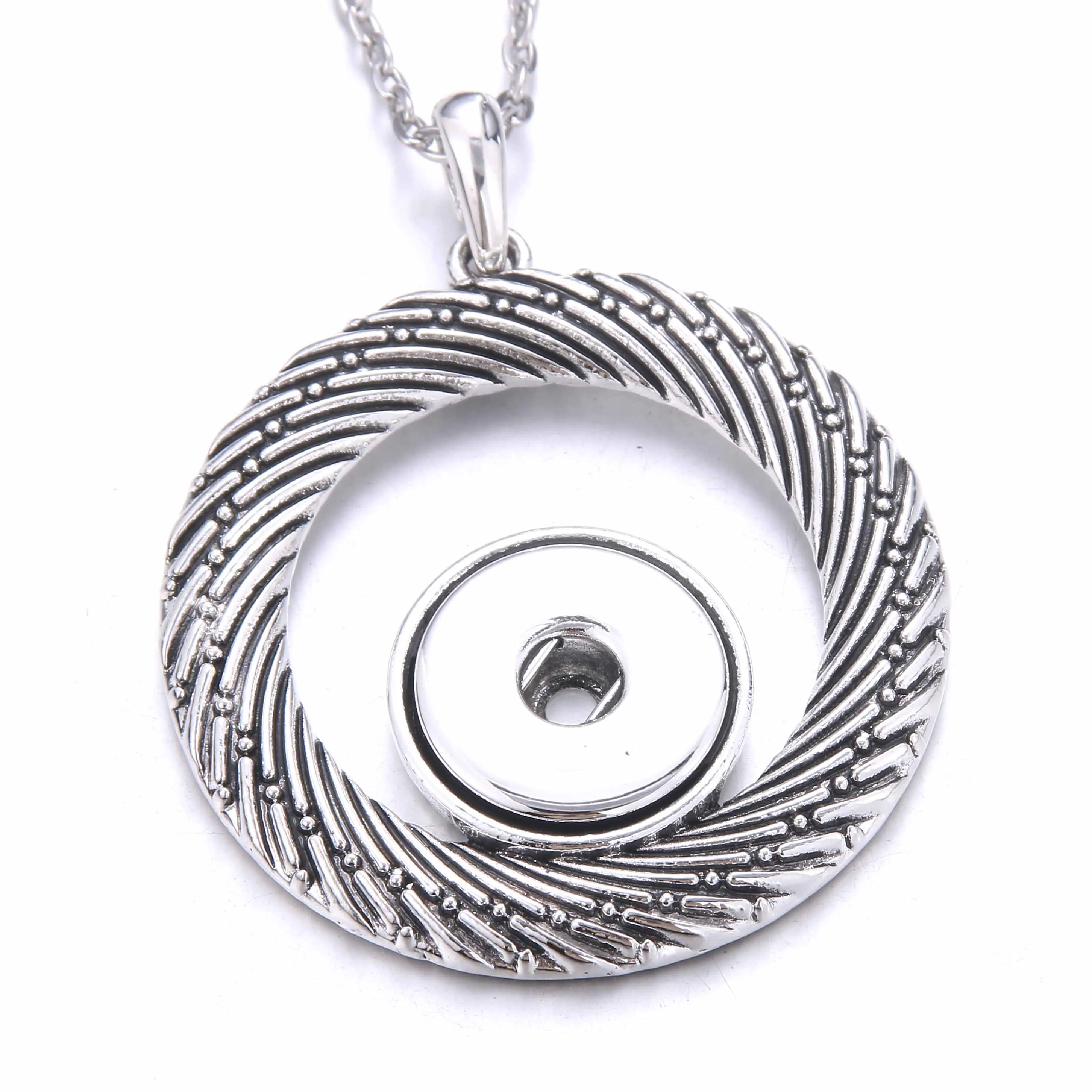 Collane con ciondolo Bottone a pressione Gioielli Vintage Alta qualità Metallo 18mm Collana per donne Ragazze Gioielli fai da teCiondolo Sidn22_voghion.com