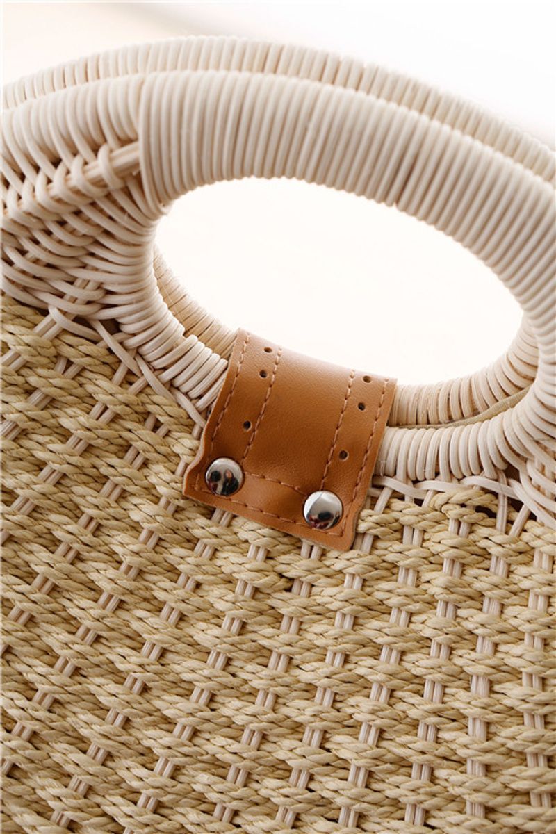 Neue modische Muschelhandtasche, personalisierte und süße Rattan-Gewebte Grasgewebte Tasche, Gewebte Damentasche,_voghion.com