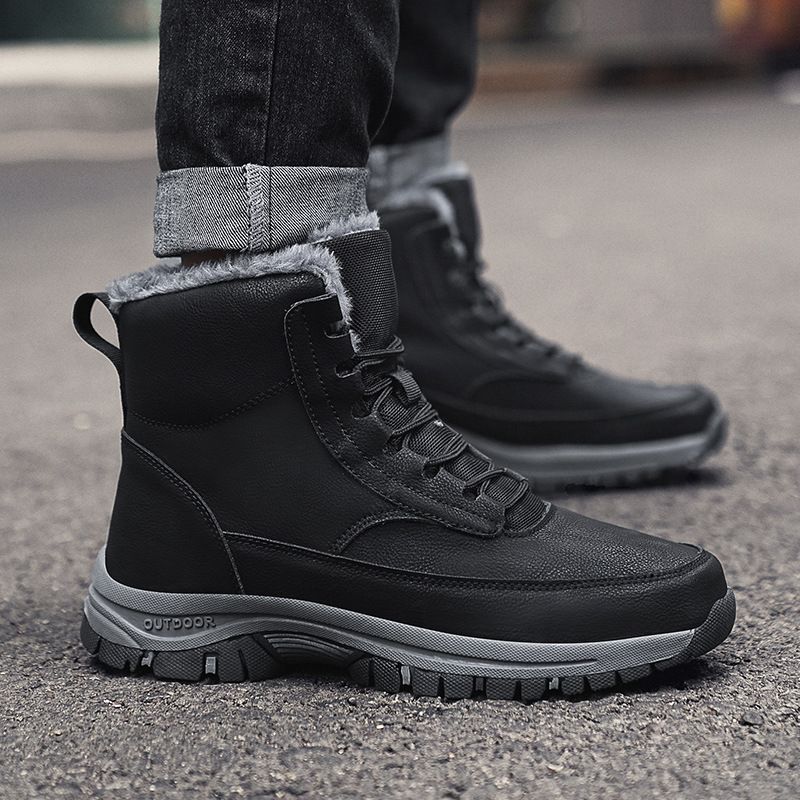 Herren Bergschuhe plus Flor verdickte warme Nordost-Baumwollstiefel in großer Größe mit hohem Schaft und warmen Schuhen_voghion.com