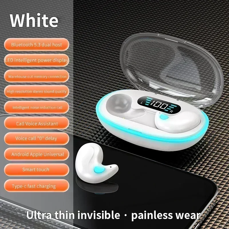Wireless Sleeping Earbuds Tws Bluetooth Headphones With Mic Hd_voghion.com