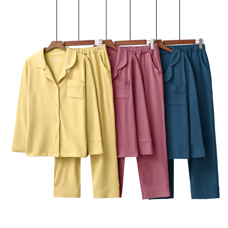 Abbigliamento da donna Nuovo pigiama da coppia autunno e inverno carta termica da donna velluto levigatura fronte-retro semplice risvolto elastico vestito caldo per la casa_voghion.com