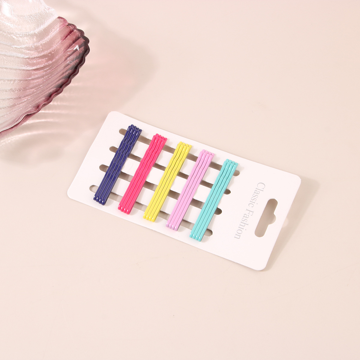 Guanyang Korean version of ins style candy color one-line clip small fresh hairpin U-shaped clip simple and versatile side clip hairpin combination_voghion.com