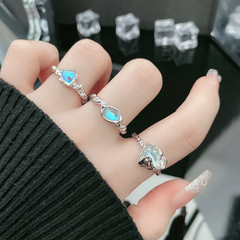 Minimalist Design with Moonlight Stone, Fashionable Open for Women's Instagram, Cool Sweet Style, Personalized and_voghion.com