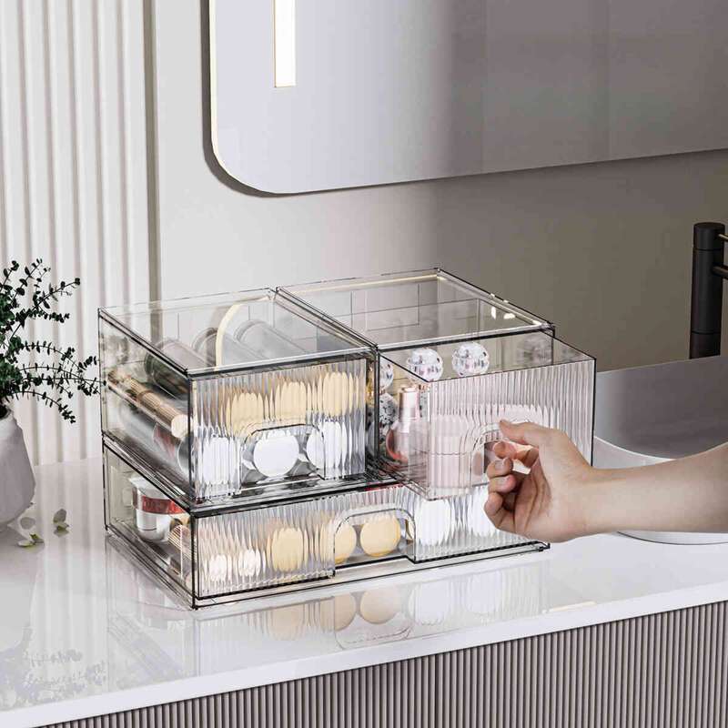 Cosmetici Grande Capacità Desktop Storage Box, Prodotti per la cura della pelle Plastica Antipolvere Scaffale Domestico, Acrilico_voghion.com