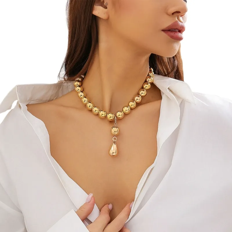 Colliers pendentifs Collier goutte d'eau Perles délicates Accessoire à la mode 634D_voghion.com