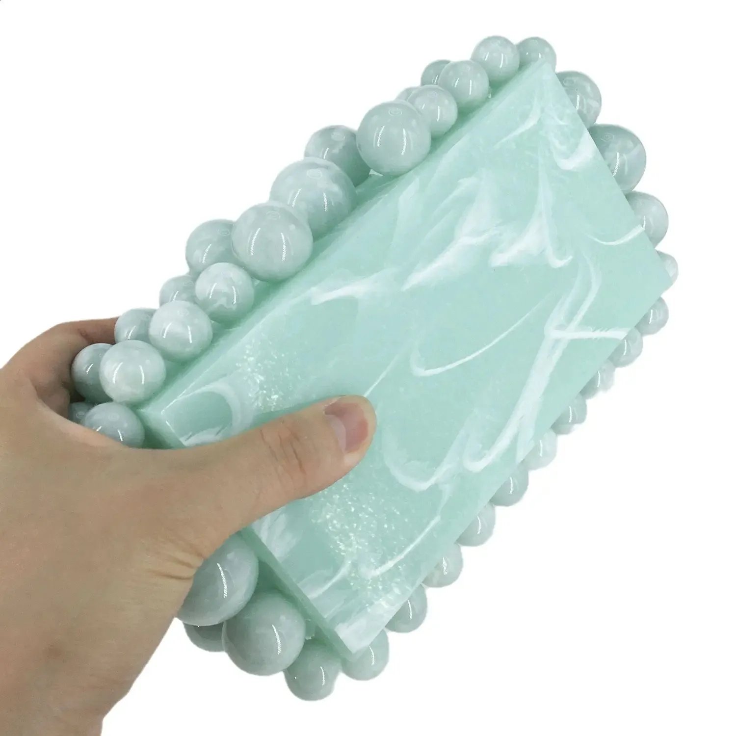 Acryl Box Clutch Perlen Abendtasche Für Damen Umhängetasche_voghion.com