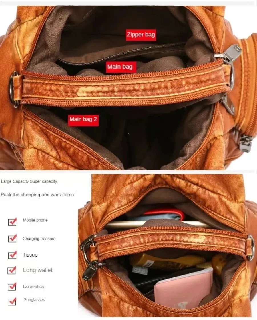 Y2K Donna Vintage Punk Spalla Goth Moda Grande Capacità Borsa Tote Morbida Pelle PU Borsa Rivetto Moto Crossbody_voghion.com