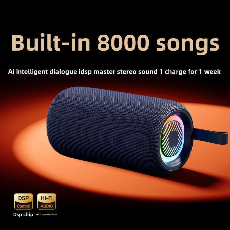 【 8000 chansons incluses 】 Enceinte Bluetooth intelligente, étanche et résistante aux chocs, pour l'extérieur, avec un son de faible tonalité pour la maison_voghion.com