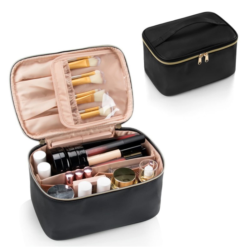 Family Organizer portable cosmetic bag large capacity travel cosmetic case storage bag with partition portable cosmetic bag