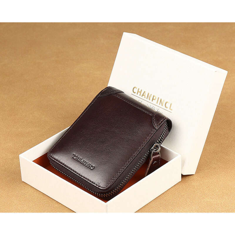 Cowhide Coin Purse, Zipper Wallet, Horizontal Multifunctional Wallet_voghion.com