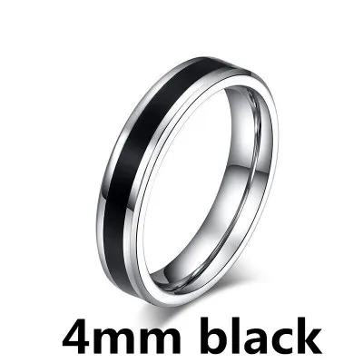 2025 New Arrivals Stainless Steel Classic Alliance Wedding for Women Men Black & sier colour Color Rings Couple Jewelry Promise Band_voghion.com