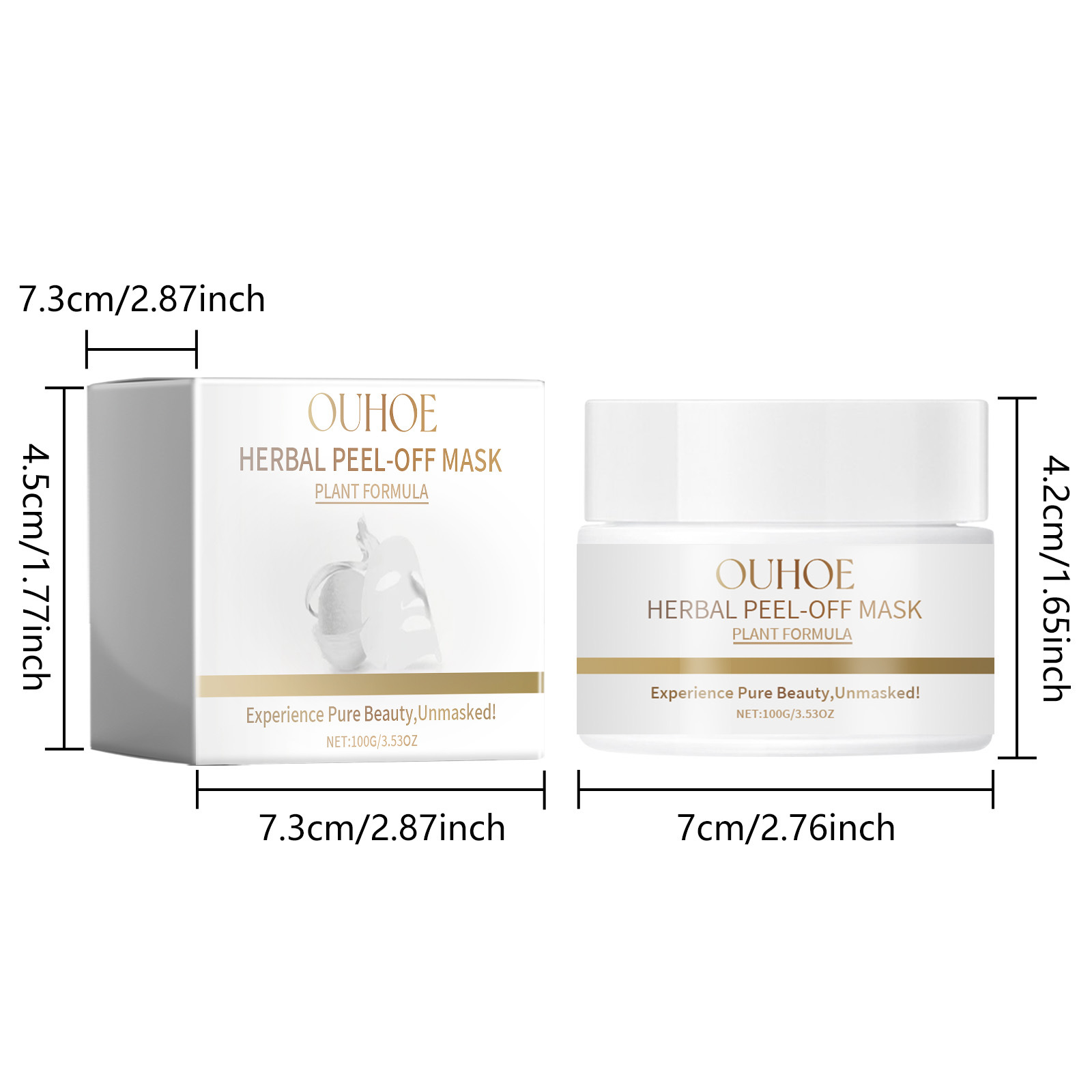 OUHOE Shrinks Pores Deep Gently Cleans Blackhead Acne Removing and Tearing facial mask_voghion.com
