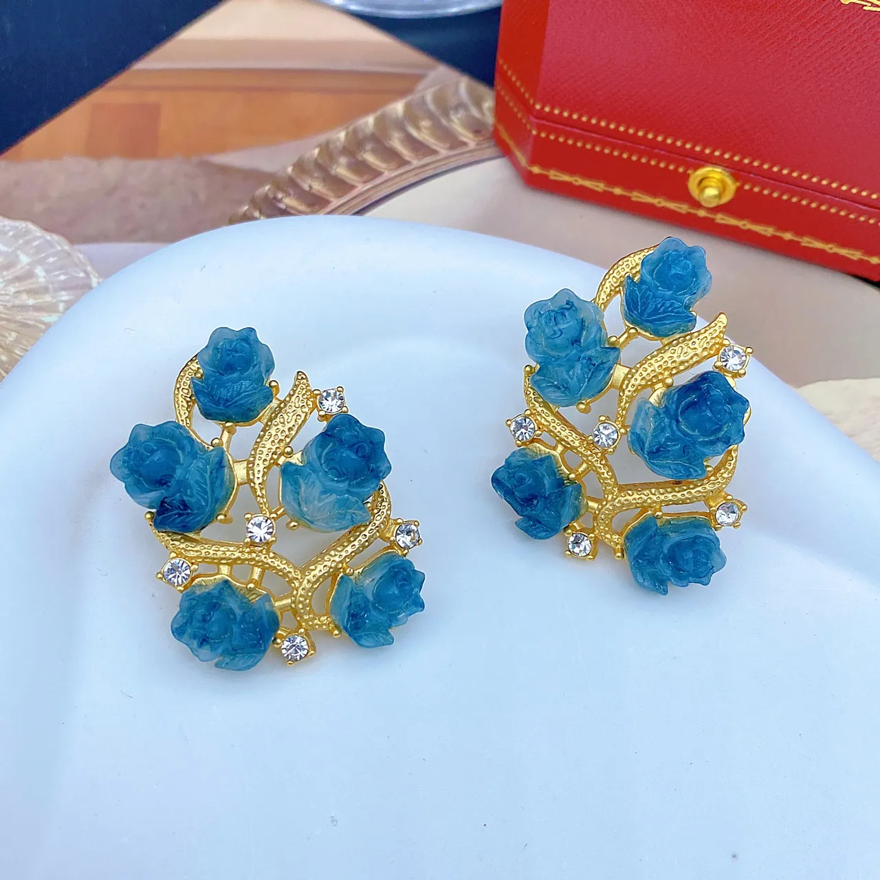 Collier en verre clair dégradé de fleurs de cerisier roses, boucles d'oreilles roses, broche, corsage, bijoux de style européen et américain_voghion.com