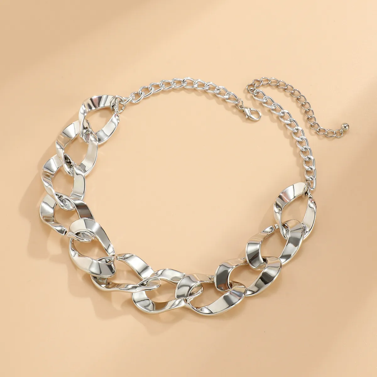 Cadenas de estilo hip hop para hombre, collar irregular grueso de color dorado, estilo punk personalizado, moda sencilla para mujer 2023_voghion.com