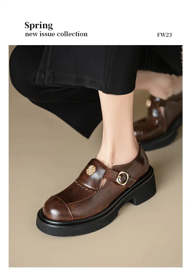 Chaussures en laine française pour femme, style britannique, mode printanière décontractée, semelle épaisse, pointure 240904_voghion.com