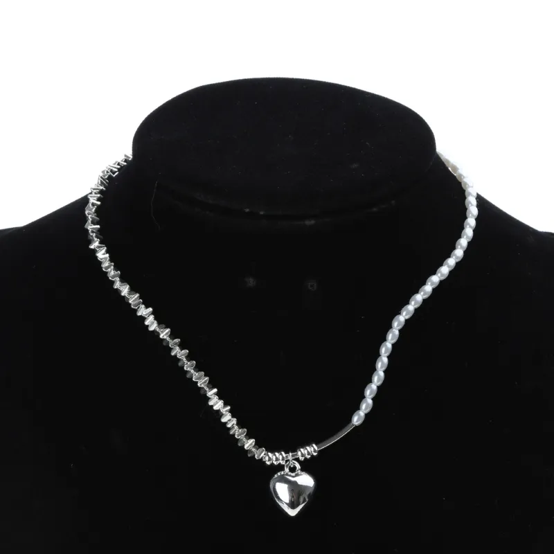 Chains Sweet Cool Heart Stackable Necklace Temperament Clavicle Chain Collar_voghion.com