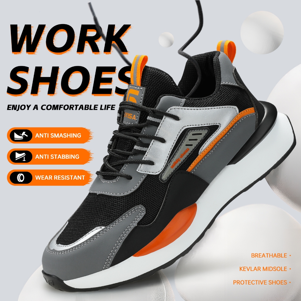GUYISA Safety Shoes Men Work Shoes Steel Toe Sport Steel Comfortable Sport Style 37-45 0283_voghion.com