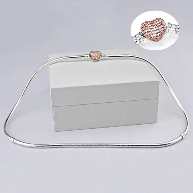 Necklaces Sier Simple Snake Necklace Fit Original Bone Charm Bead Pendant For Women Pandor DIY Jewelry Accessorie 230426_voghion.com