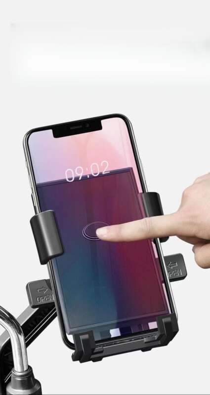 Mobiler Motorrad-, Elektrofahrrad-, Halter-, Fahrer-stoßdämpfender Aluminium-Handyhalter für den Außenbereich_voghion.com