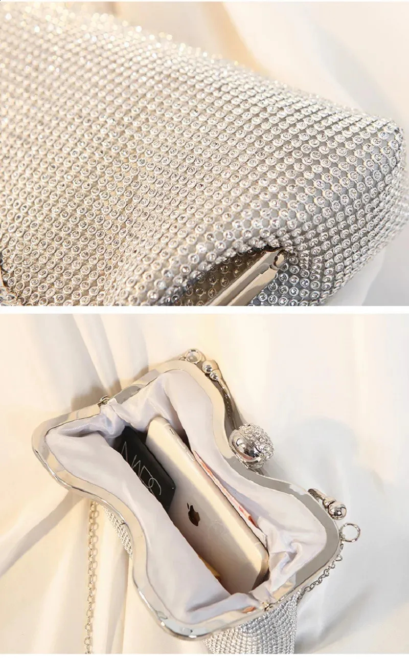 Γυναικεία Βραδινή Τσάντα Dia Messenger Γυναικείο Sier Πορτοφόλι Γάμου για Πάρτι, Δεξιώσεις, Μαύρο, Χρυσό, Bolsas Mujer 240827_voghion.com