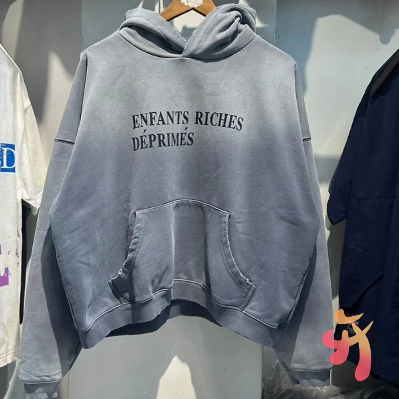 Tie Dye Gradient Wash Baby Wealth Deporimes Hoodie Retro Street Letter Printing Loose Mens ERD 241011_voghion.com