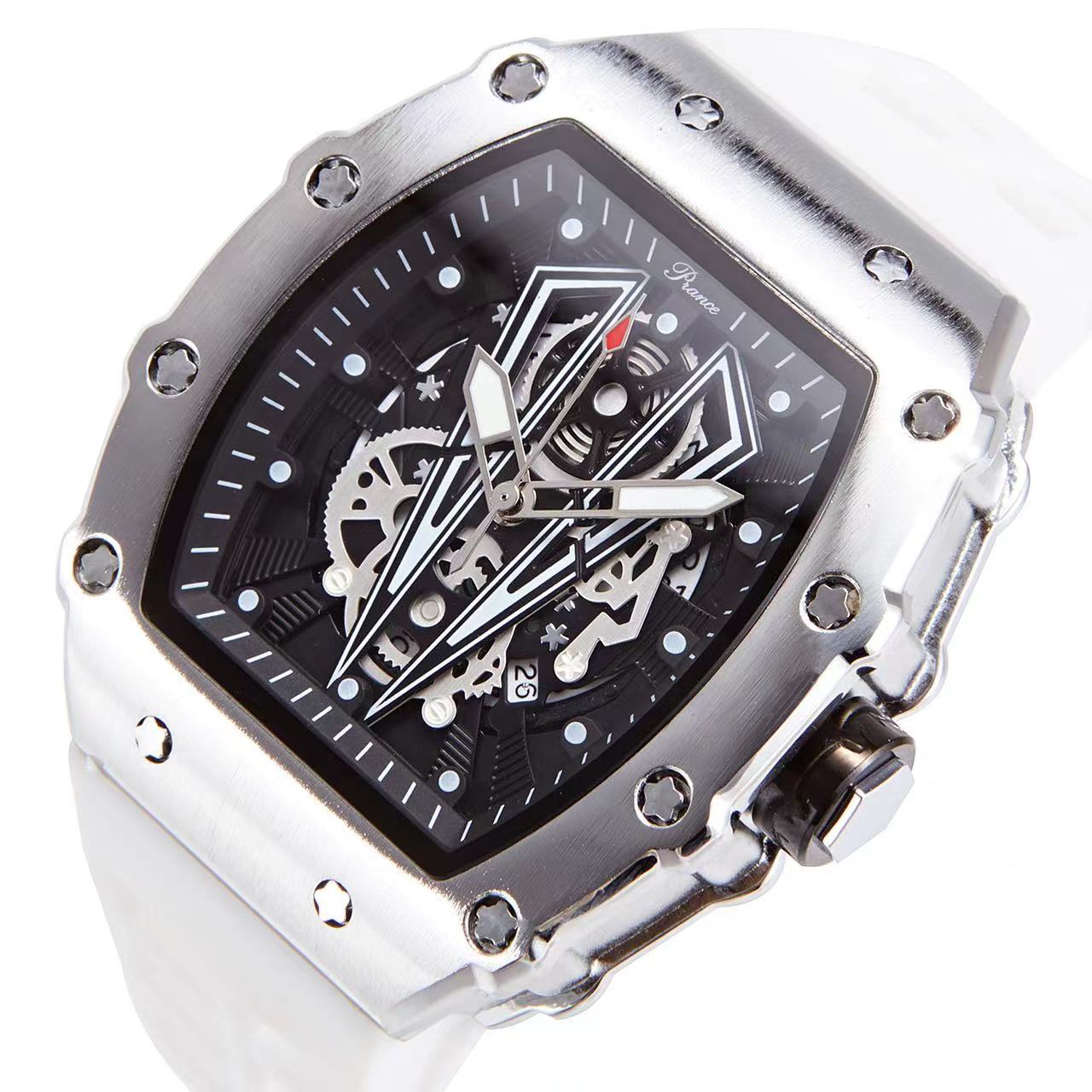 Mode Wein Eimer Neue Herren Zeiger Micro Glow Quarz Wasserdichte Silikon Band Uhr_voghion.com