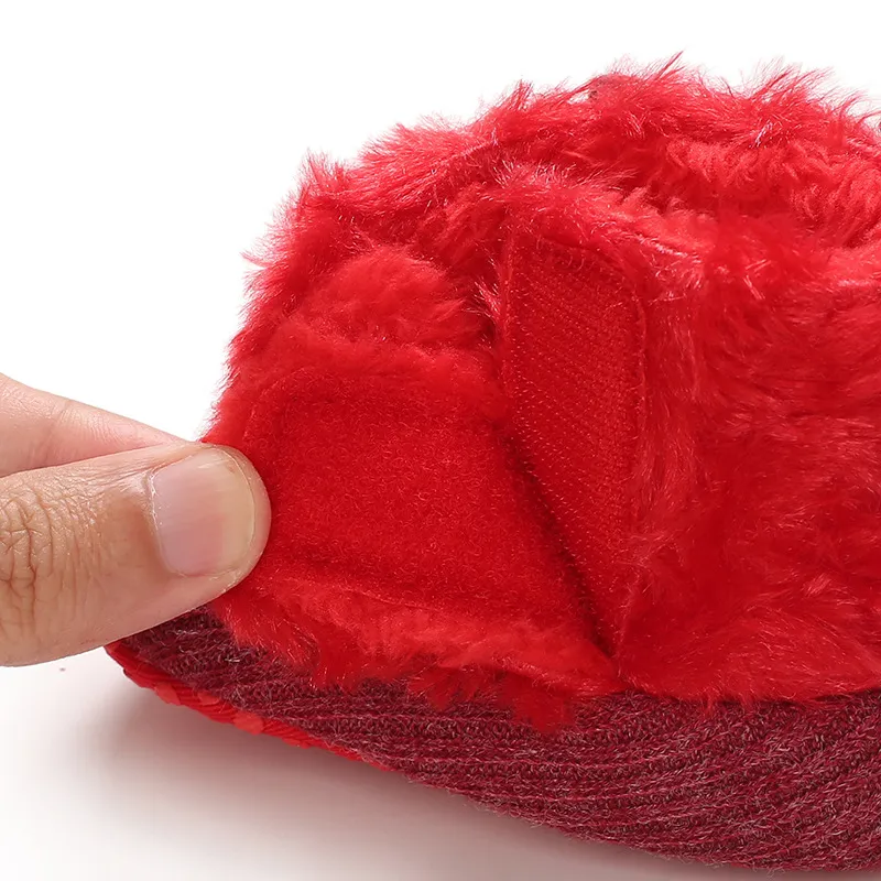 Zimní dětské boty pro kojence a batolata, módní teplé plyšové boty s chlupatými míčky, první chodítka pro děti 0-18 měsíců_voghion.com