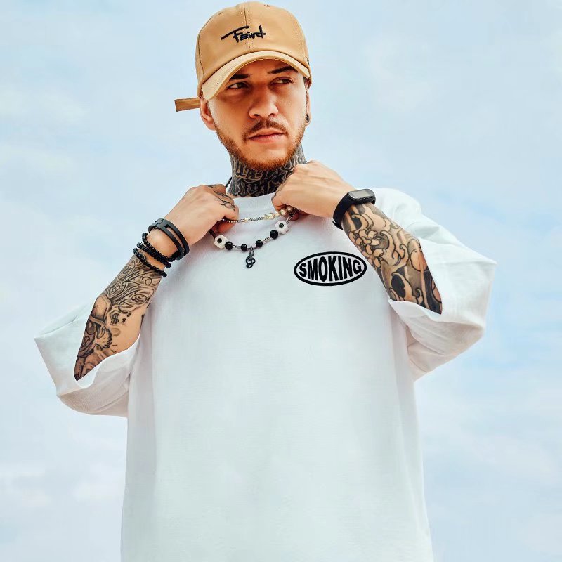 Short sleeved men's oversize trendy summer new loose couple outfit, dark and chubby oversized ins t-shirt_voghion.com